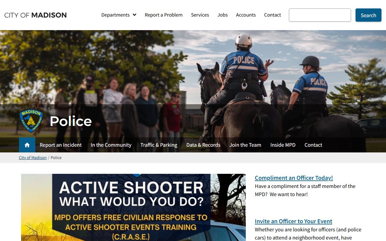 Madison sex offenders Madison Police Department page