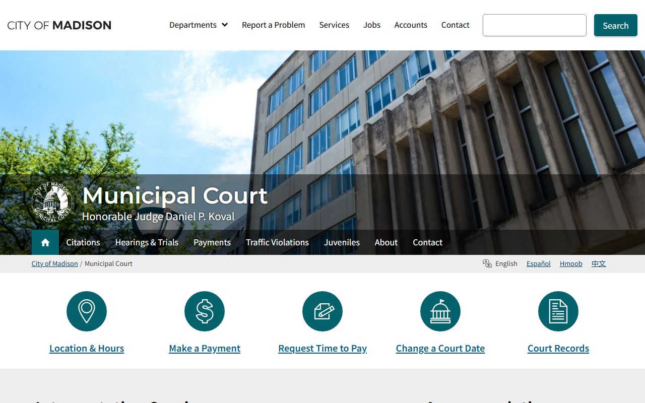 Madison sex offenders Madison Municipal Court page