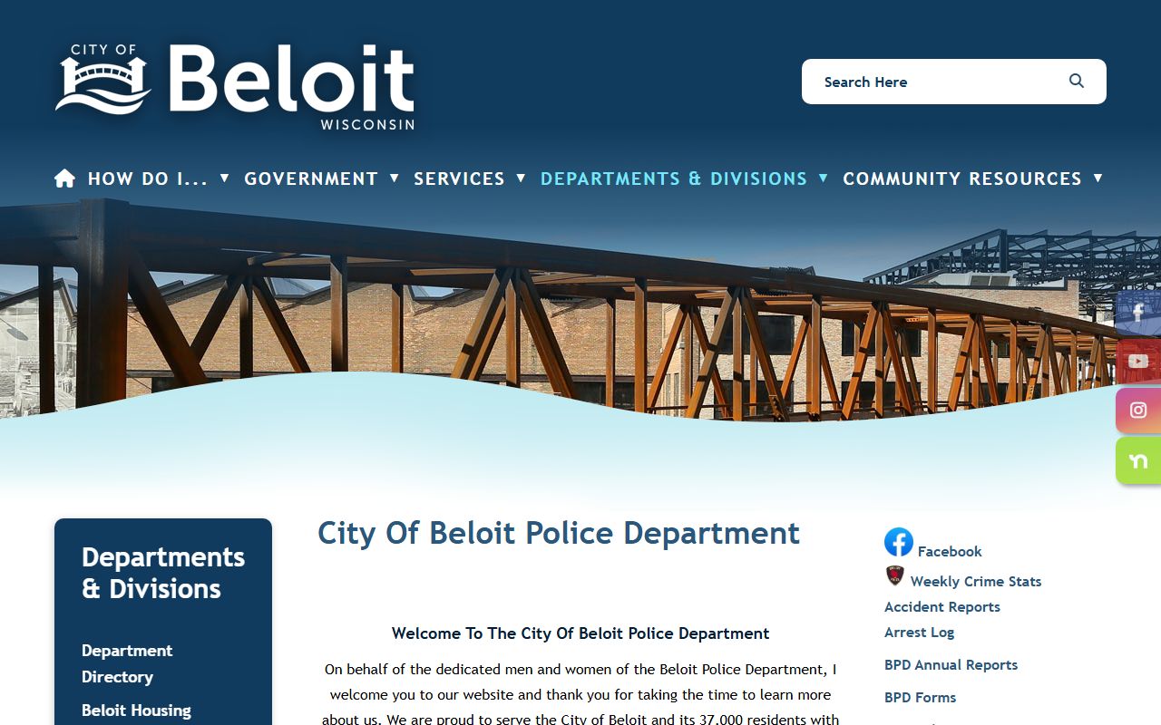 Beloit sex offenders police department page