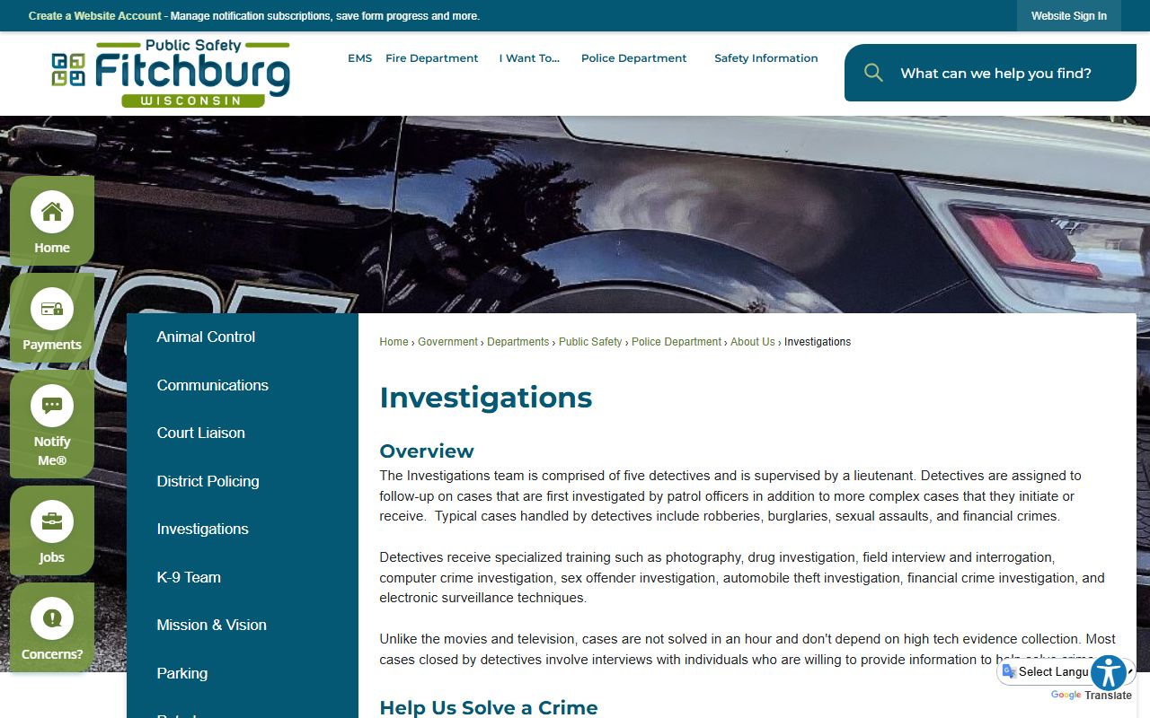 Fitchburg sex offenders police investigations page