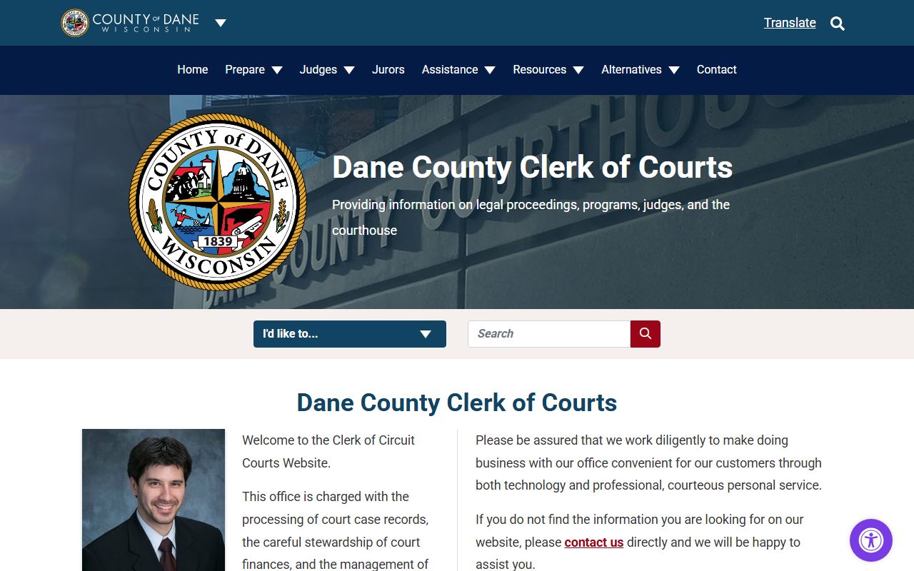 Dane County sex offenders clerk of circuit court page