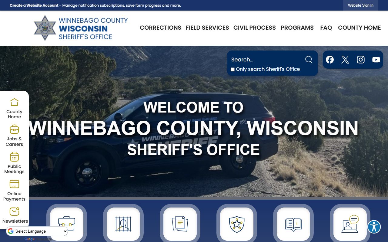 Winnebago County sex offenders sheriff office page