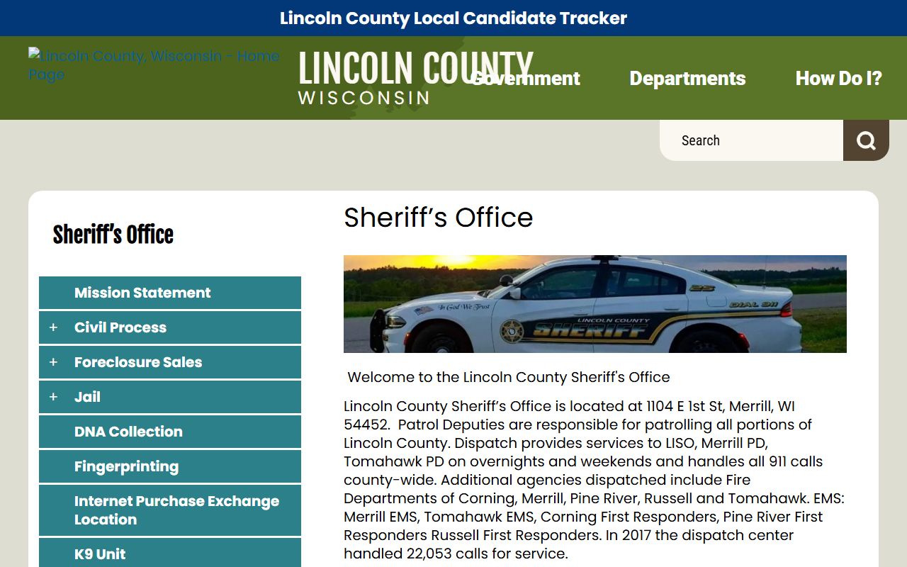 Lincoln County sex offenders sheriff office page