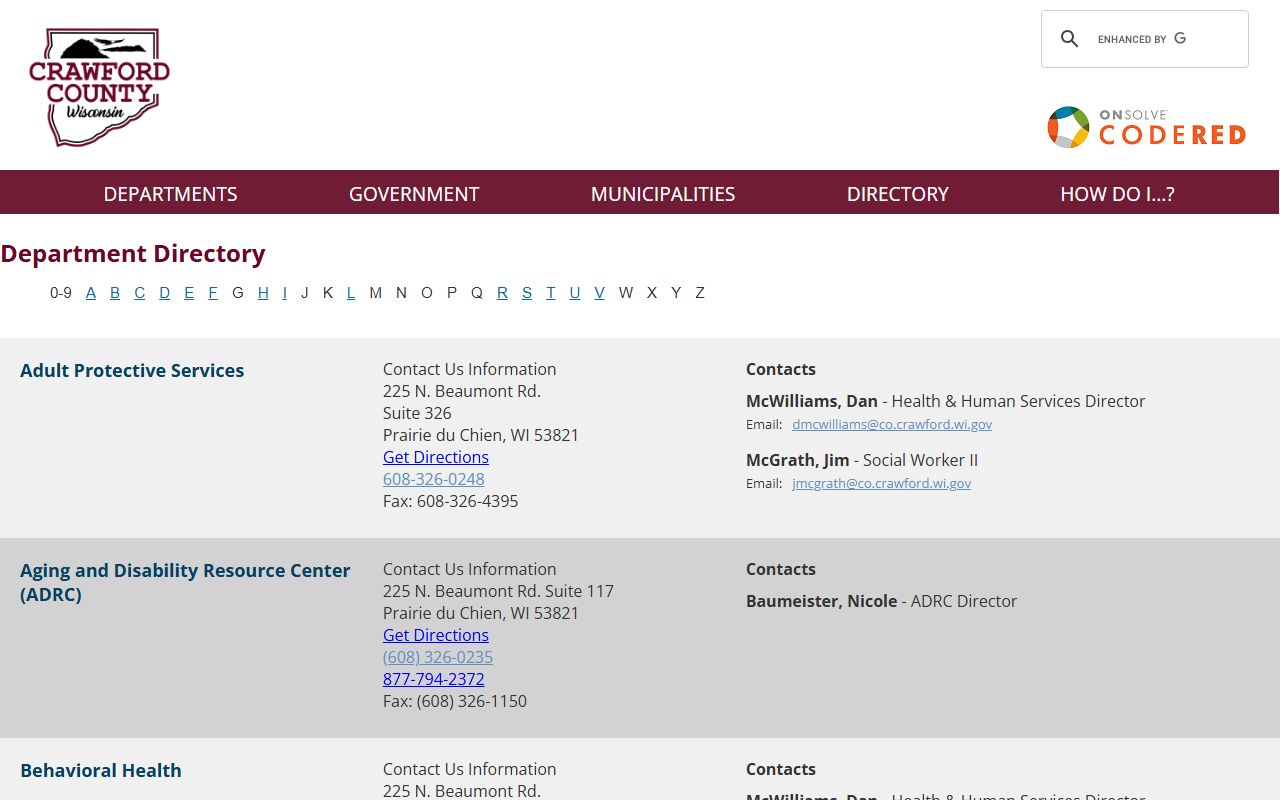 Crawford County sex offenders sheriff records page