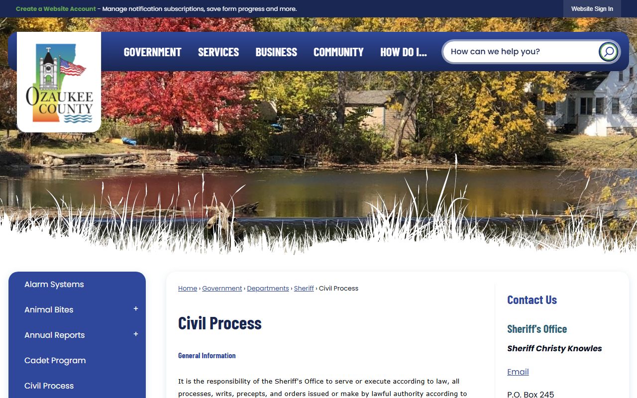 Ozaukee County sex offenders clerk of courts image