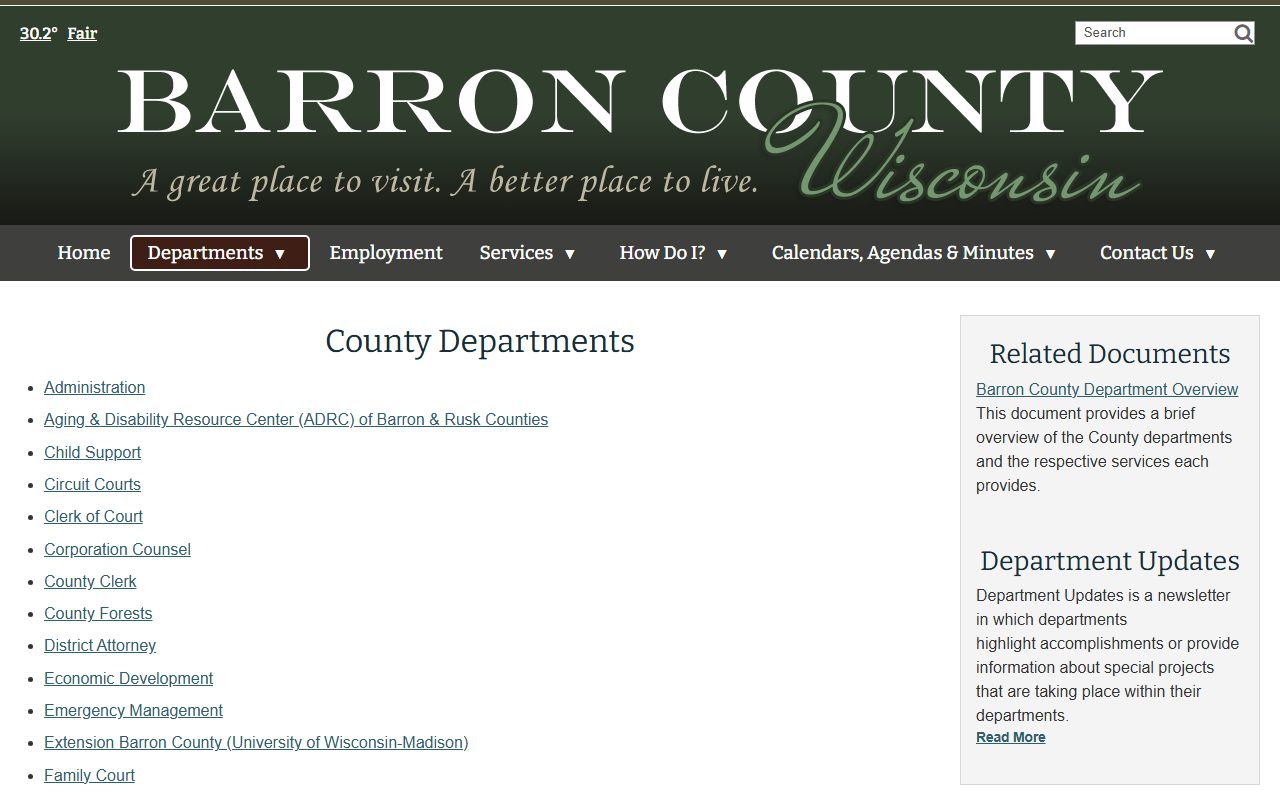 Barron County sex offenders clerk of courts page
