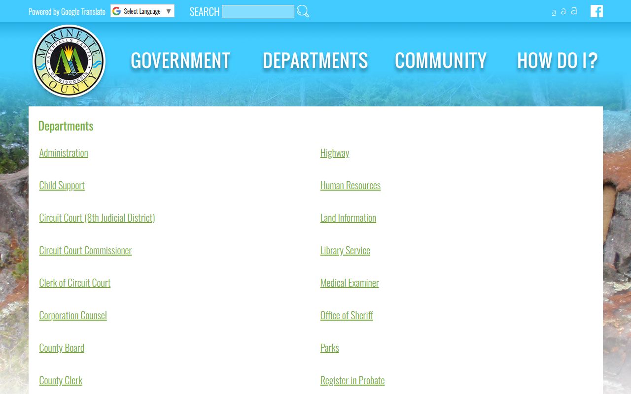 Marinette County sex offenders clerk of courts page